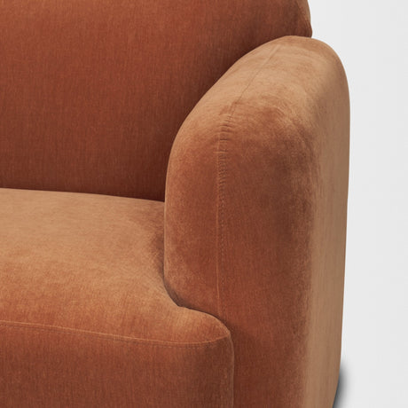 Saga Stonewashed Rust Chenille Fabric 3 Seater Sofa by Mercana at Eve Furniture