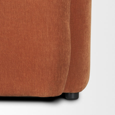 Saga Stonewashed Rust Chenille Fabric 3 Seater Sofa by Mercana at Eve Furniture