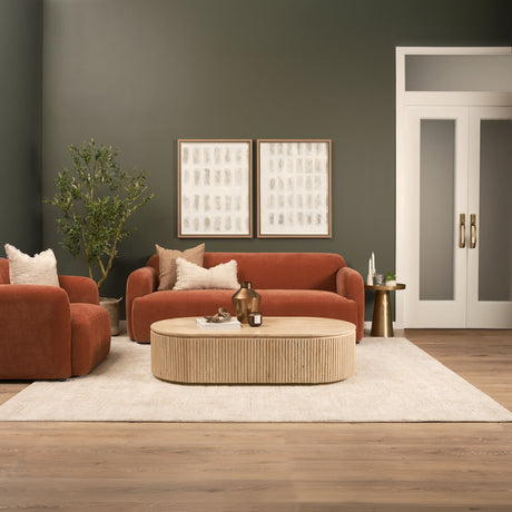 Saga Stonewashed Rust Chenille Fabric Upholstered Chair by Mercana at Eve Furniture