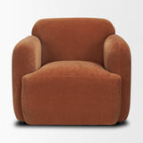 Saga Stonewashed Rust Chenille Fabric Upholstered Chair by Mercana at Eve Furniture