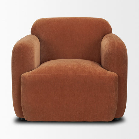 Saga Stonewashed Rust Chenille Fabric Upholstered Chair by Mercana at Eve Furniture