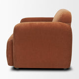Saga Stonewashed Rust Chenille Fabric Upholstered Chair by Mercana at Eve Furniture
