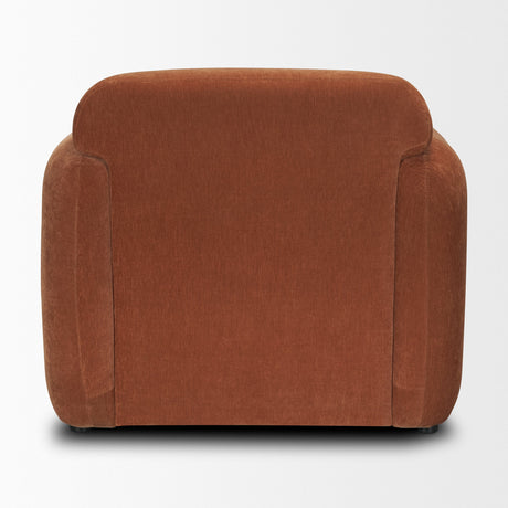 Saga Stonewashed Rust Chenille Fabric Upholstered Chair by Mercana at Eve Furniture