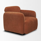 Saga Stonewashed Rust Chenille Fabric Upholstered Chair by Mercana at Eve Furniture