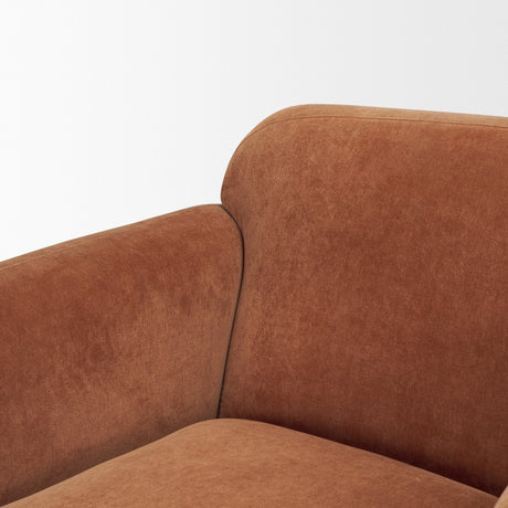 Saga Stonewashed Rust Chenille Fabric Upholstered Chair by Mercana at Eve Furniture