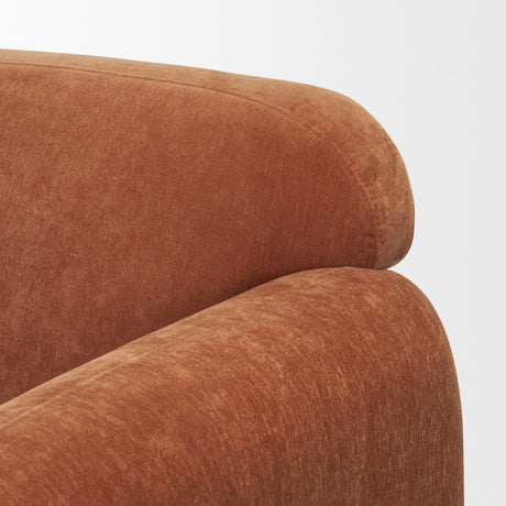 Saga Stonewashed Rust Chenille Fabric Upholstered Chair by Mercana at Eve Furniture