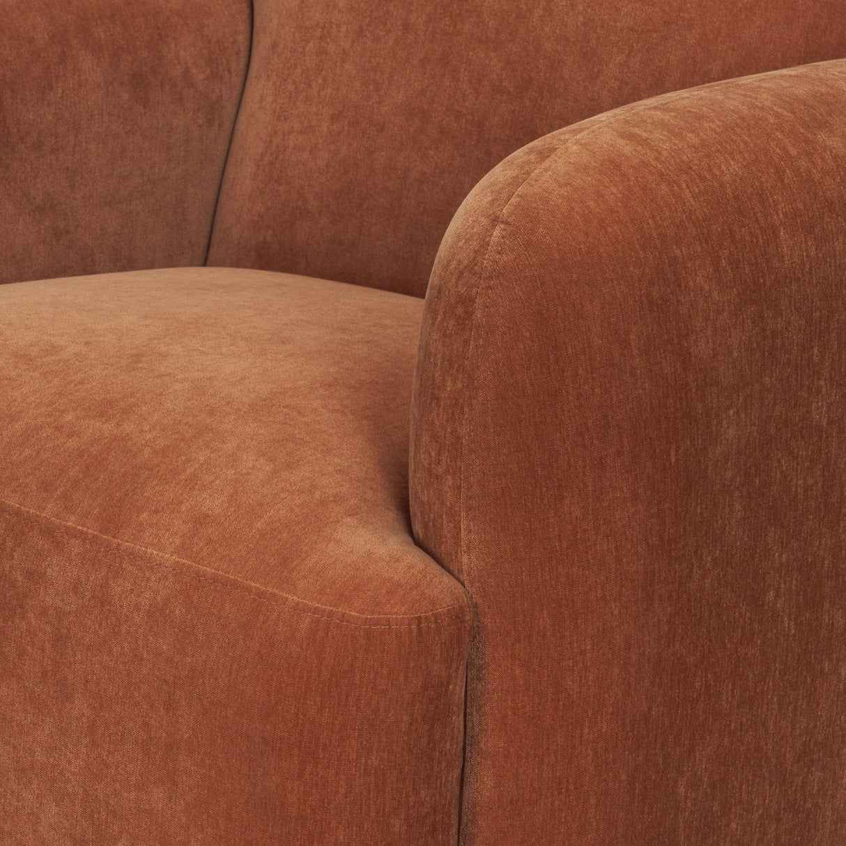 Saga Stonewashed Rust Chenille Fabric Upholstered Chair by Mercana at Eve Furniture