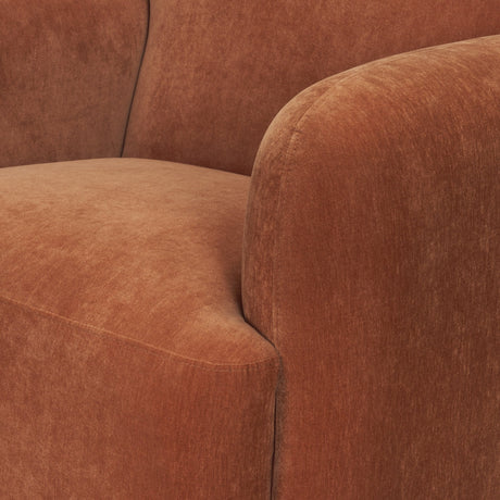 Saga Stonewashed Rust Chenille Fabric Upholstered Chair by Mercana at Eve Furniture
