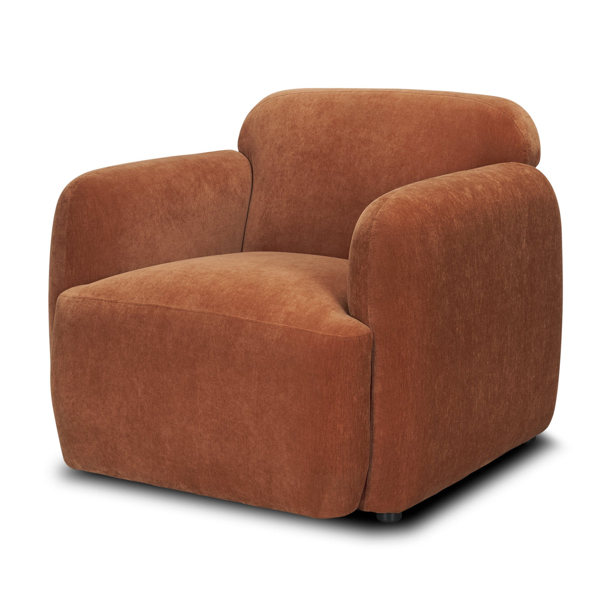 Saga Stonewashed Rust Chenille Fabric Upholstered Chair by Mercana at Eve Furniture