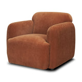 Saga Stonewashed Rust Chenille Fabric Upholstered Chair by Mercana at Eve Furniture