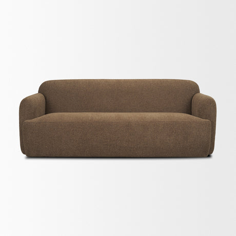 Saga Textured Brown Plush Fabric 3 Seater Sofa by Mercana at Eve Furniture