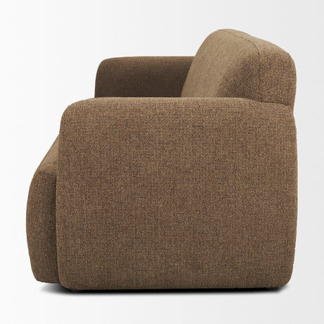 Saga Textured Brown Plush Fabric 3 Seater Sofa by Mercana at Eve Furniture