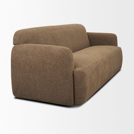 Saga Textured Brown Plush Fabric 3 Seater Sofa by Mercana at Eve Furniture