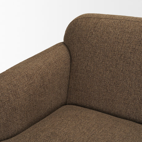 Saga Textured Brown Plush Fabric 3 Seater Sofa by Mercana at Eve Furniture