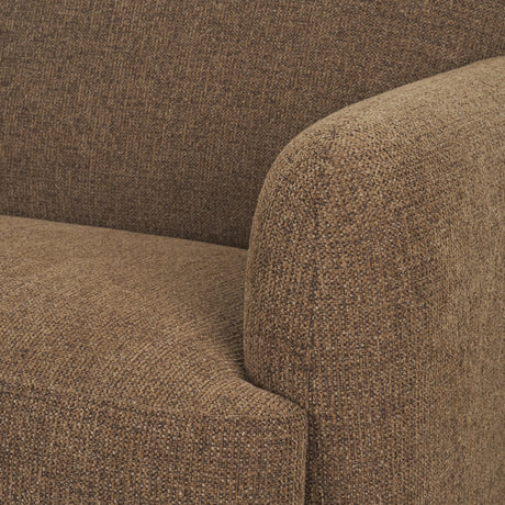 Saga Textured Brown Plush Fabric 3 Seater Sofa by Mercana at Eve Furniture