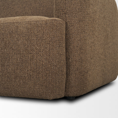 Saga Textured Brown Plush Fabric 3 Seater Sofa by Mercana at Eve Furniture