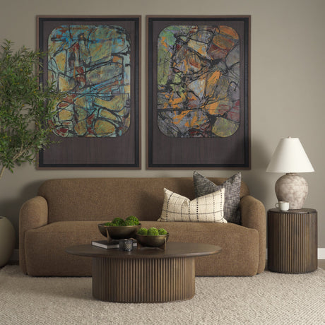 Saga Textured Brown Plush Fabric 3 Seater Sofa by Mercana at Eve Furniture