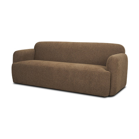 Saga Textured Brown Plush Fabric 3 Seater Sofa by Mercana at Eve Furniture