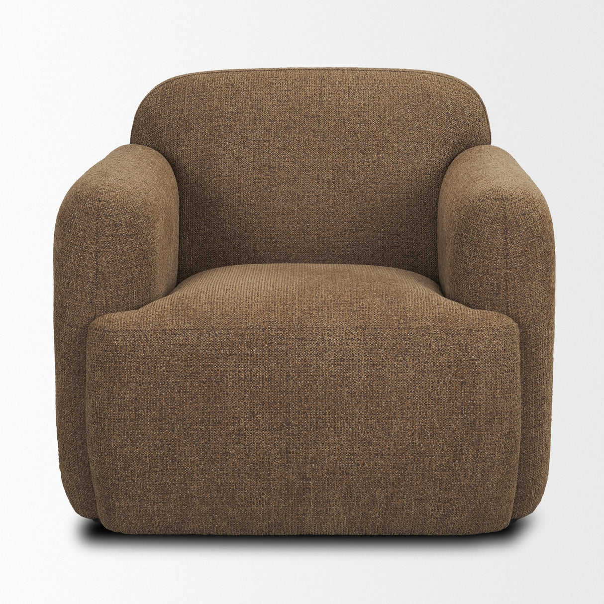 Saga Textured Brown Plush Fabric Upholstered Chair by Mercana at Eve Furniture