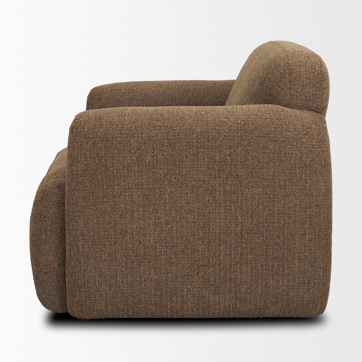 Saga Textured Brown Plush Fabric Upholstered Chair by Mercana at Eve Furniture