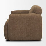 Saga Textured Brown Plush Fabric Upholstered Chair by Mercana at Eve Furniture