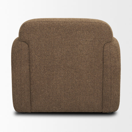 Saga Textured Brown Plush Fabric Upholstered Chair by Mercana at Eve Furniture