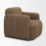 Saga Textured Brown Plush Fabric Upholstered Chair by Mercana at Eve Furniture