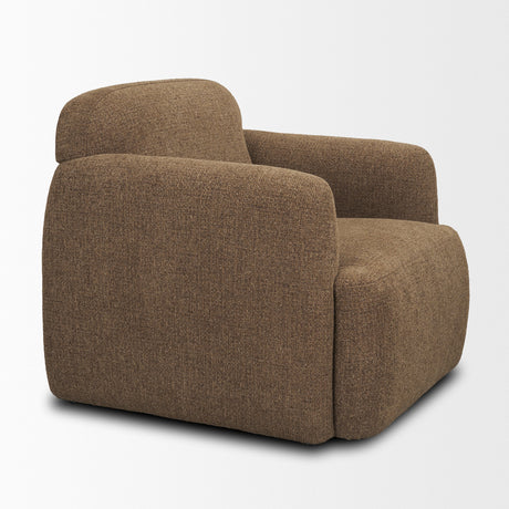 Saga Textured Brown Plush Fabric Upholstered Chair by Mercana at Eve Furniture