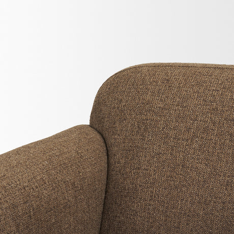 Saga Textured Brown Plush Fabric Upholstered Chair by Mercana at Eve Furniture