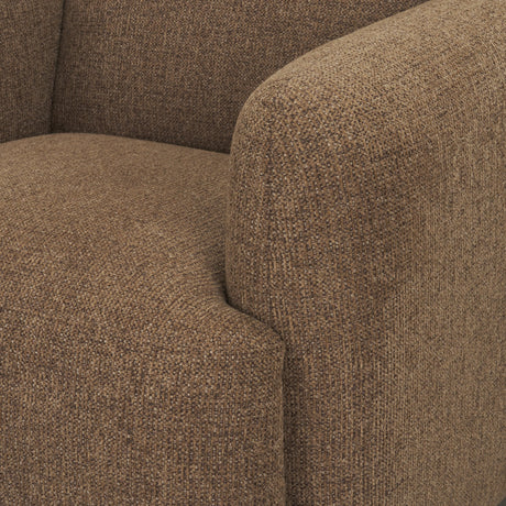 Saga Textured Brown Plush Fabric Upholstered Chair by Mercana at Eve Furniture