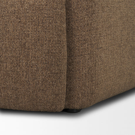 Saga Textured Brown Plush Fabric Upholstered Chair by Mercana at Eve Furniture