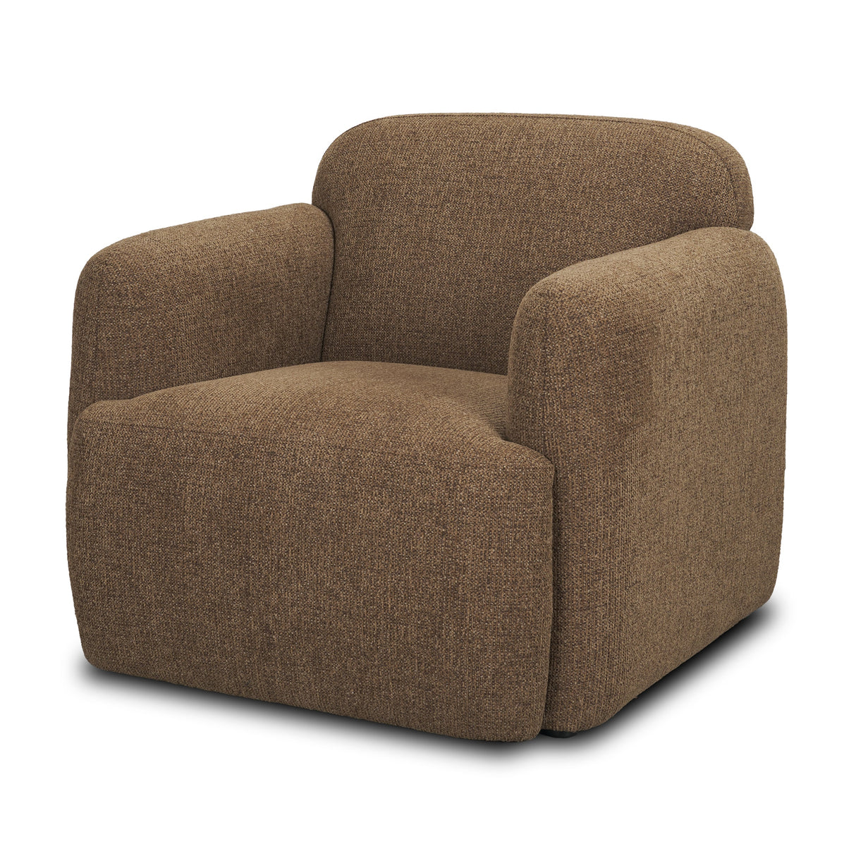 Saga Textured Brown Plush Fabric Upholstered Chair by Mercana at Eve Furniture