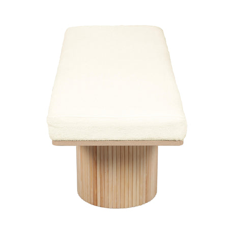 Sagano White Dyed-Yarn Bench by TOV Furniture at Eve Furniture