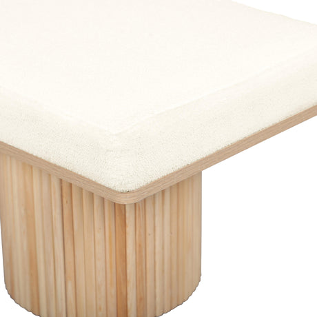 Sagano White Dyed-Yarn Bench by TOV Furniture at Eve Furniture
