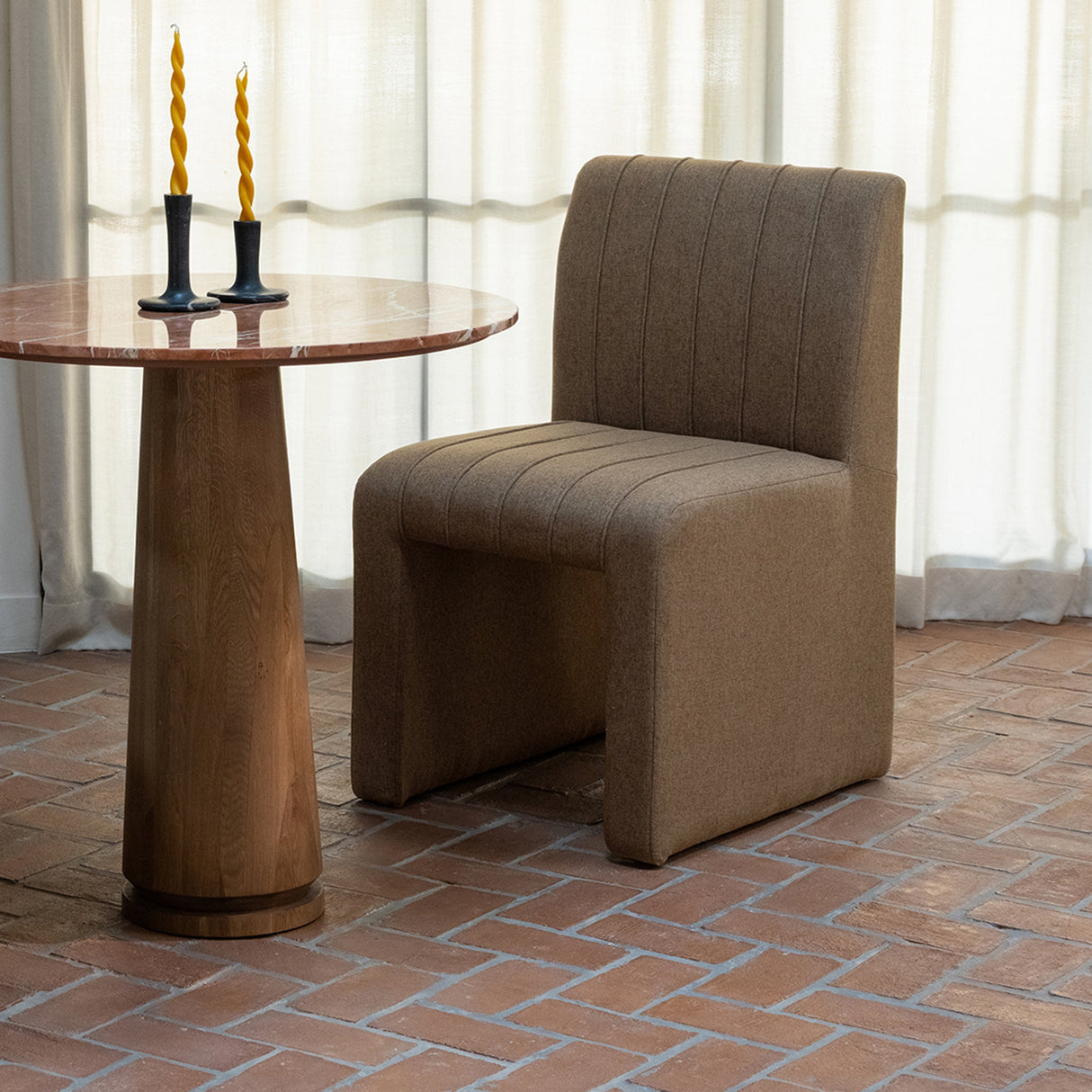 Sage Alicante Red Marble/Dark Brown Cafe Table by Moe's Home at Eve Furniture