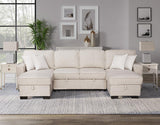 Sahara Beige Double Storage Chaise Sectional w/ Drop Down Cupholders by Happy Homes at Eve Furniture