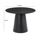 Sahara Black Oak 41" Round Dining Table by TOV Furniture at Eve Furniture