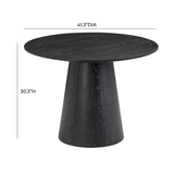 Sahara Black Oak 41" Round Dining Table by TOV Furniture at Eve Furniture