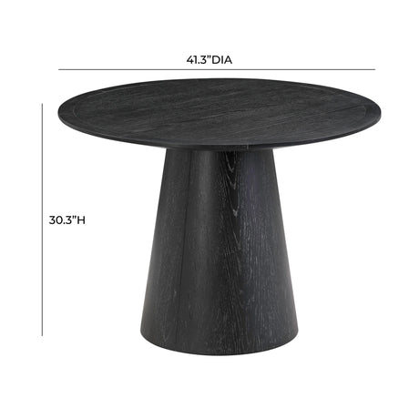 Sahara Black Oak 41" Round Dining Table by TOV Furniture at Eve Furniture