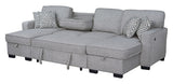 Sahara Gray - Double Storage Chaise Sectional w/ Drop Down Cupholders