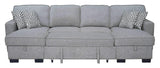 Sahara Gray Double Storage Chaise Sectional w/ Drop Down Cupholders by Happy Homes at Eve Furniture