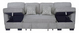 Sahara Gray Double Storage Chaise Sectional w/ Drop Down Cupholders by Happy Homes at Eve Furniture
