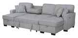 Sahara Gray Double Storage Chaise Sectional w/ Drop Down Cupholders by Happy Homes at Eve Furniture