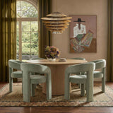 Sahara Round Oak Dining Table (41"-60") by TOV Furniture at Eve Furniture