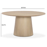 Sahara Round Oak Dining Table (41"-60") by TOV Furniture at Eve Furniture