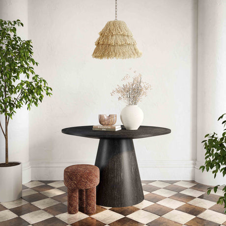 Sahara Round Oak Dining Table (41"-60") by TOV Furniture at Eve Furniture