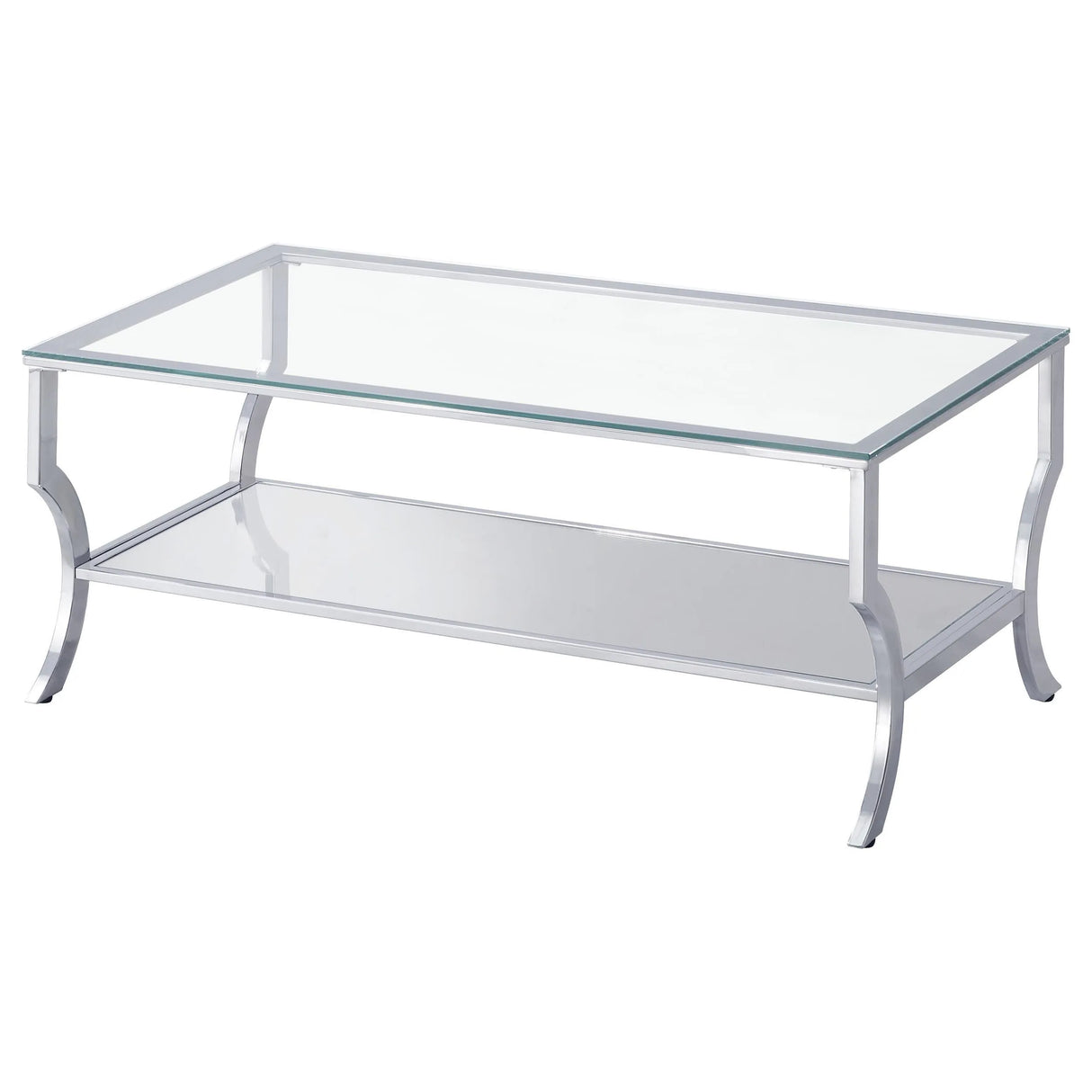 Saide Chrome 2-Piece Glass Top Coffee and End Table Set by Coaster at Eve Furniture