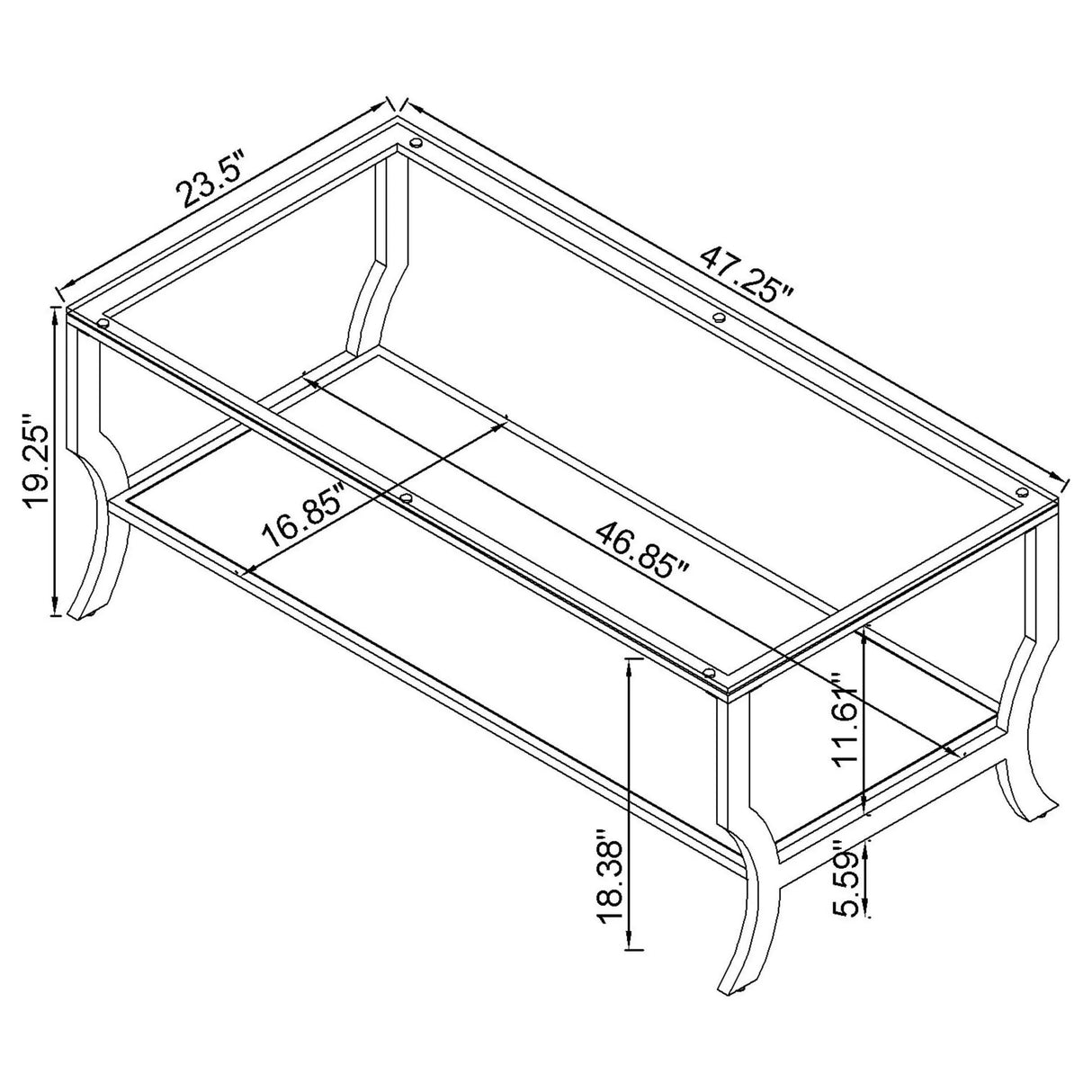 Saide Chrome 2-Piece Glass Top Coffee and End Table Set by Coaster at Eve Furniture