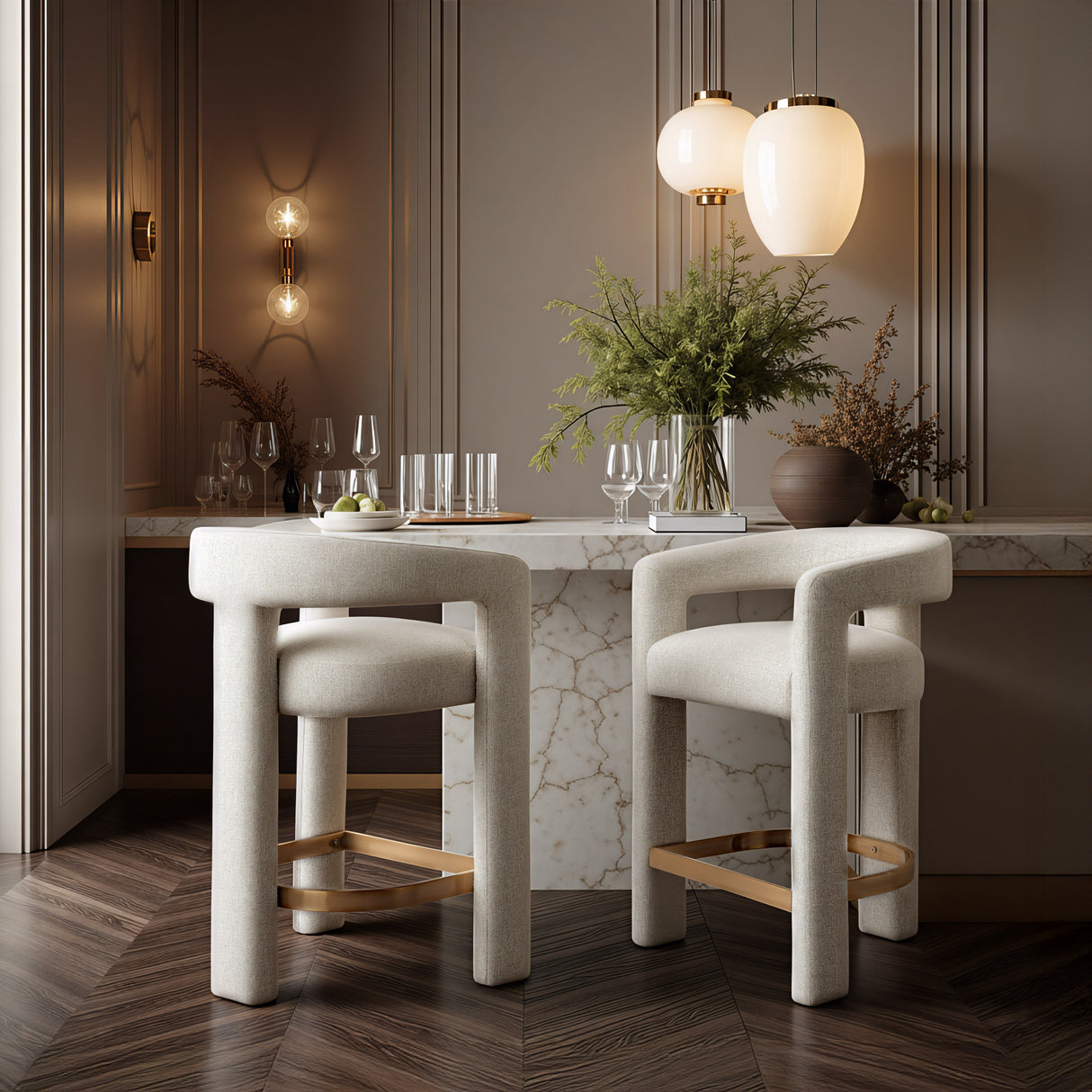 Saiko Beige Barstool by Zuomod at Eve Furniture