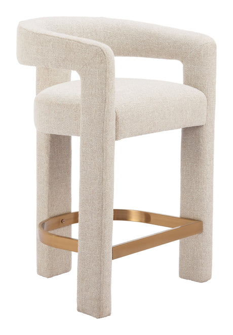 Saiko Beige Barstool by Zuomod at Eve Furniture